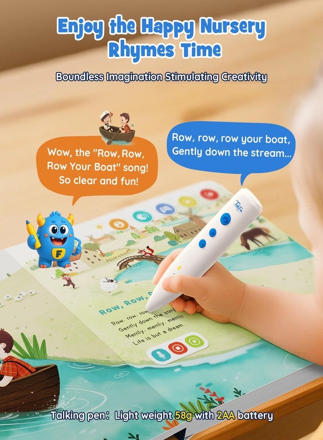TEKFUN Talking Pen Books Set, Nursery Rhymes Toys for Toddlers, Learning Interactive Toys, Educational Electronic Sound Books for Preschoolers, Autism Sensory Toy for Boys Girls Age 1 2 3 4 5 6 - Image 5